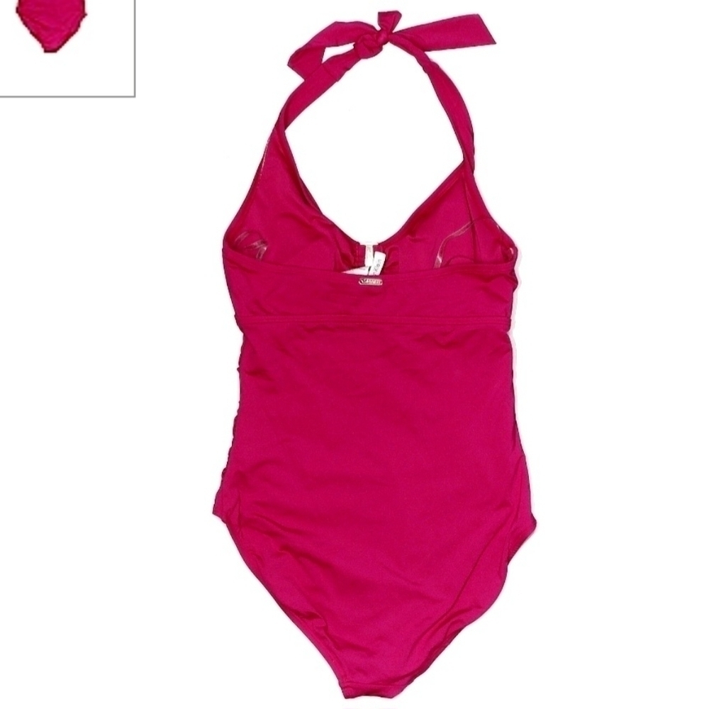 Calvin Klein One Piece Swimsuit Fuchsia Pink Halter Tie Neck Women’s Size 6 EUC - Picture 3 of 8